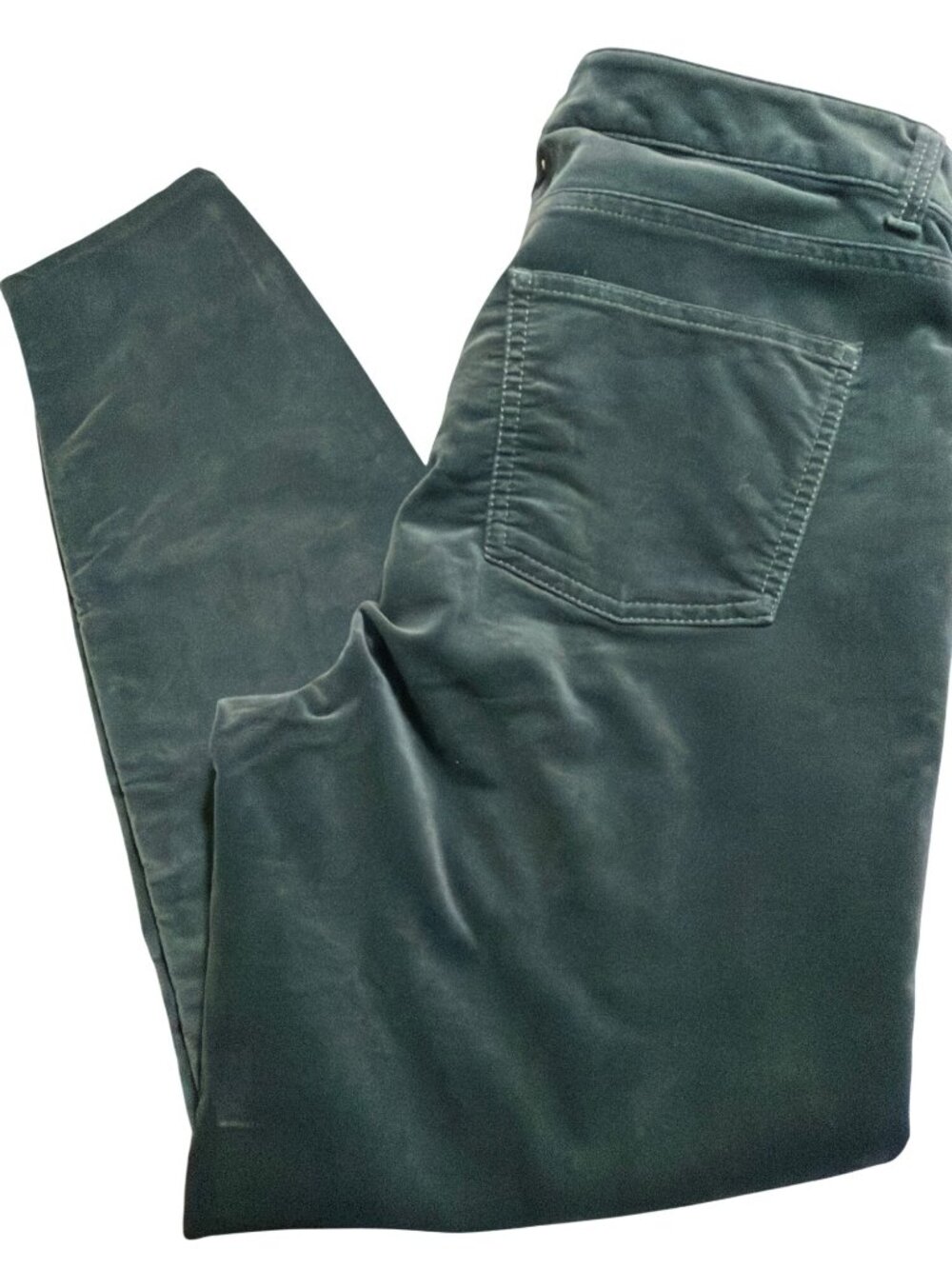 Talbots Flawless Five Pocket Jegging Forest Green Velvet Stretch Pants Size 10 - Picture 3 of 5
